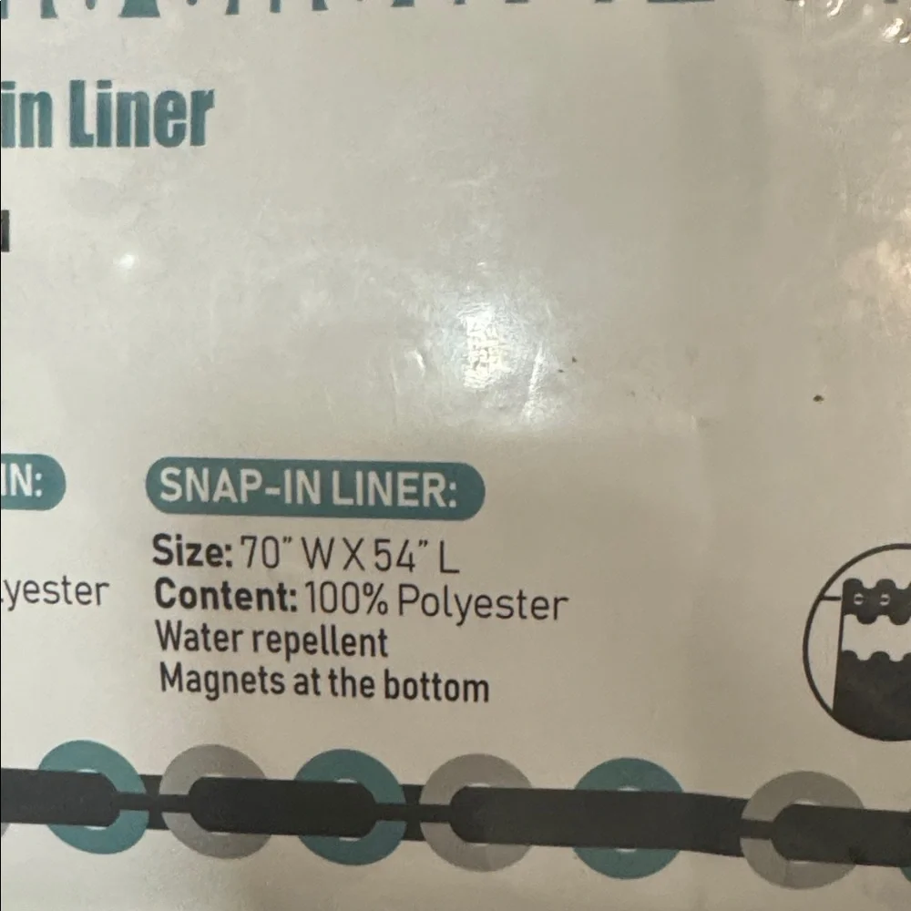 Amazon Black Fabric Shower Curtain with Snap-in Liner